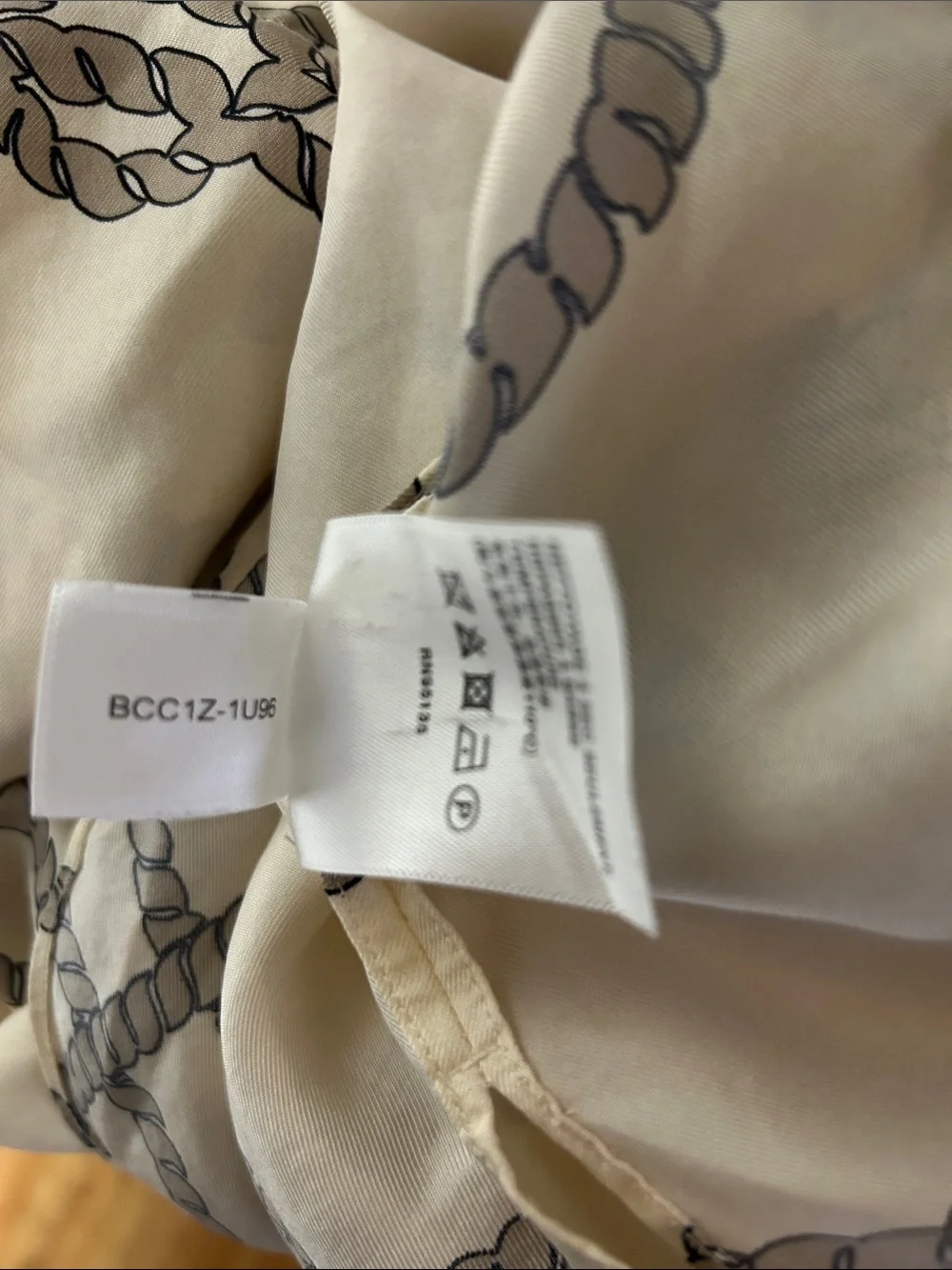 Lafayette 148 New York Cream Button-Down Shirt with Rope Print Size M - Picture 7 of 8